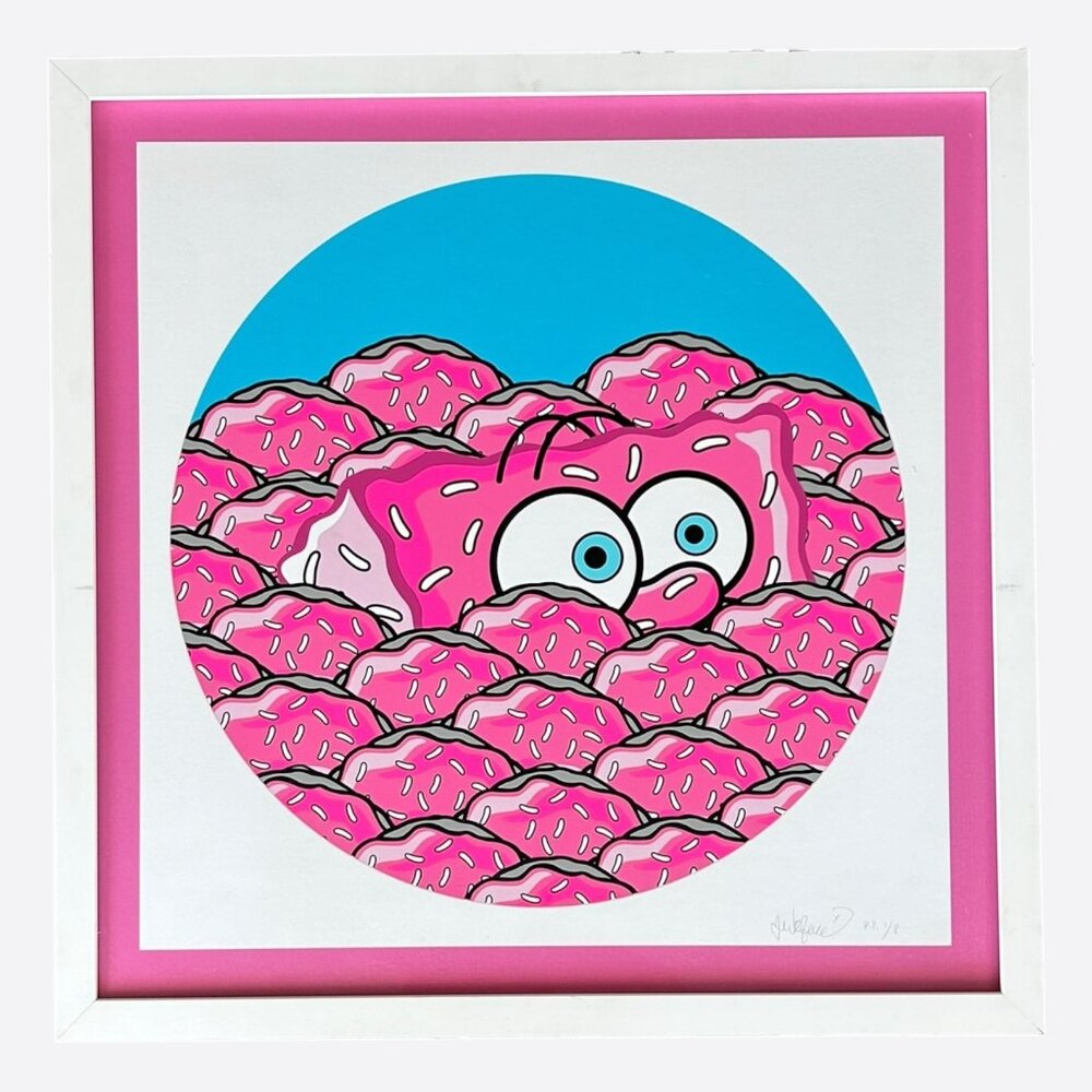 Art Jerkface Pink "Magic Donut Kingdom" Painting